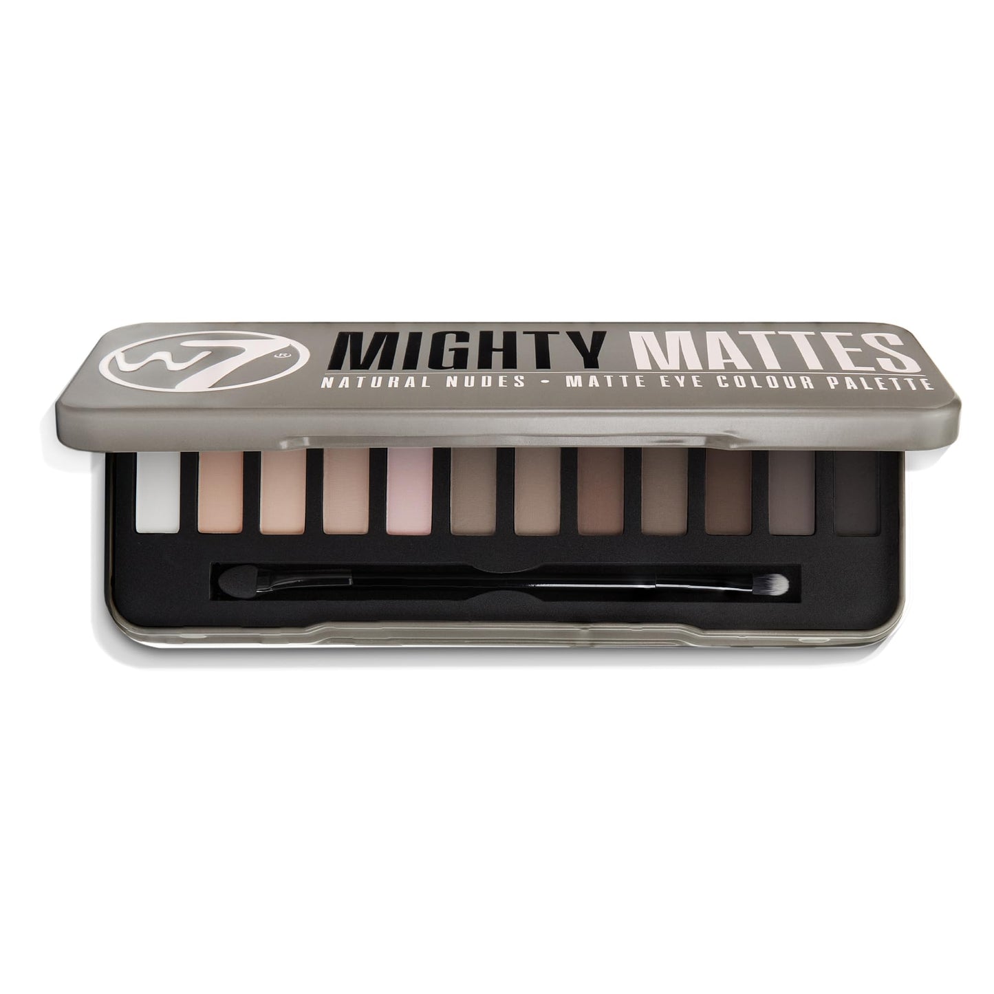 W7 Mighty Mattes Eyeshadow - 12 Matte Nude Colours – Flawless & Natural Long-Lasting Makeup Palette