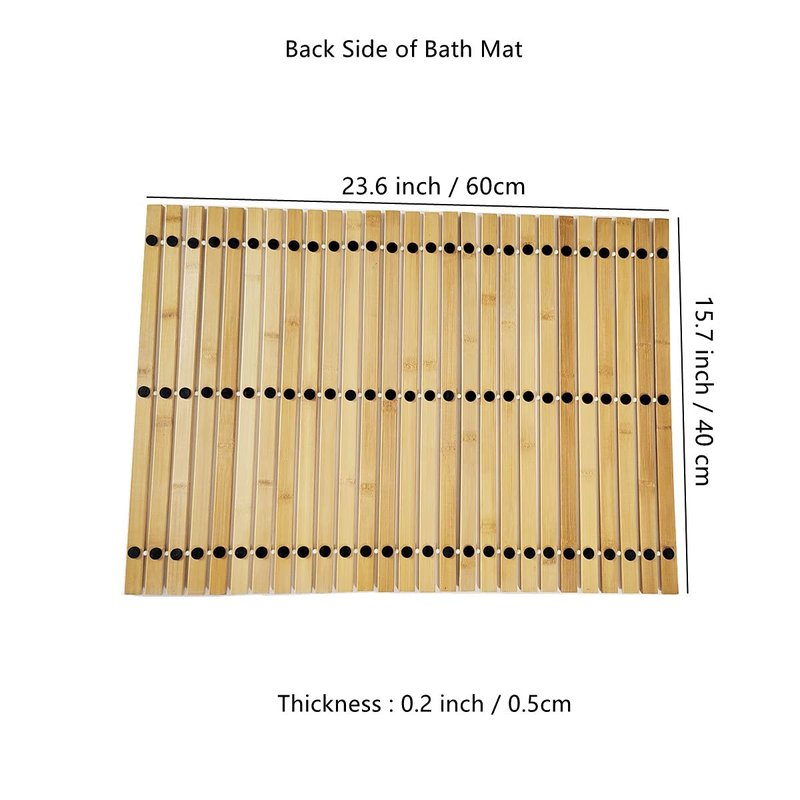 HJJKKH Bath Mat Rayon Derived from Bamboo, Foldable Floor Shower Bath Mat for Bathroom, Bathtub, Shower, Sauna, Hot Tub
