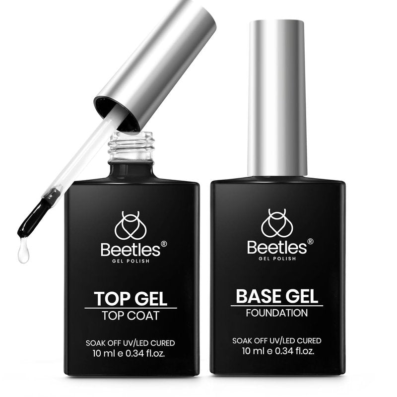 Beetles Gel Nail Polish Set - 2pcs 10ml Base & Top Coat for Long-Lasting Shine | Perfect DIY Manicure Gifts