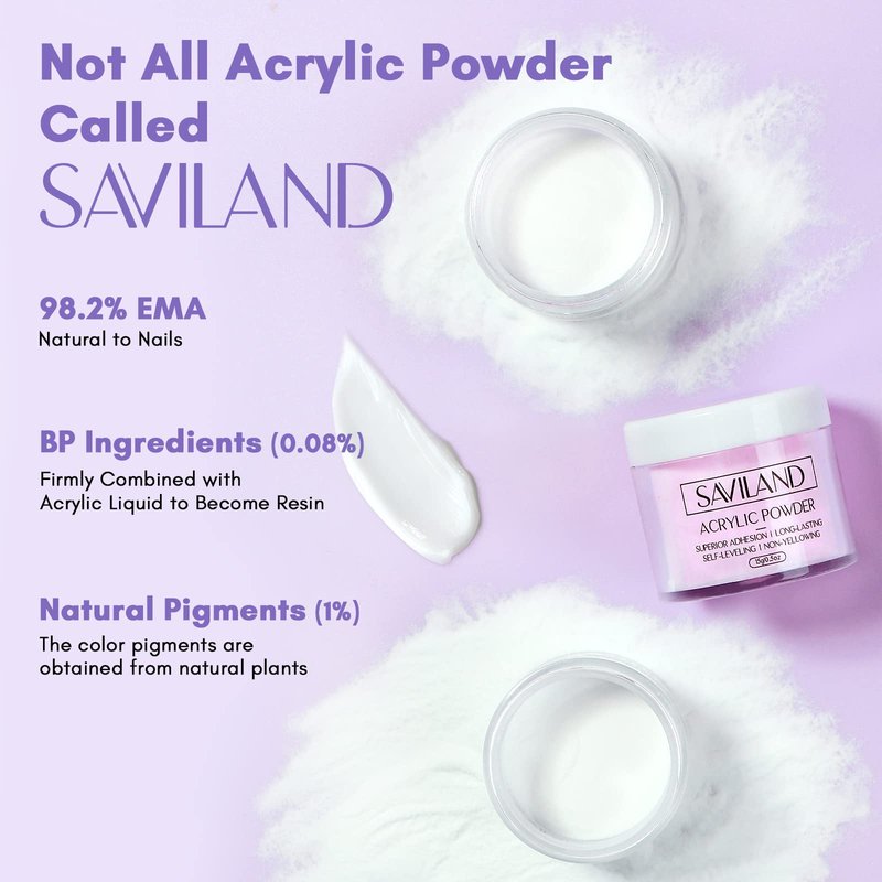 SAVILAND Acrylic Nail Kit with Drill: 15g White Pink Clear Acrylic Powder and Liquid Set with False Tips Nail Forms Brushes Primer Top Gel Manicure Tools Kit with Everything for Beginners Home DIY