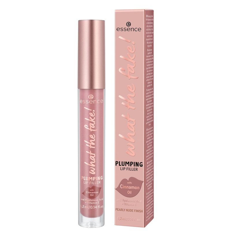 Essence What the Fake! Plumping Lip Filler - Volumizing Lip Gloss with Hyaluronic Acid & Vitamin E | Vegan, Gluten-Free, 02 Oh My Nude!