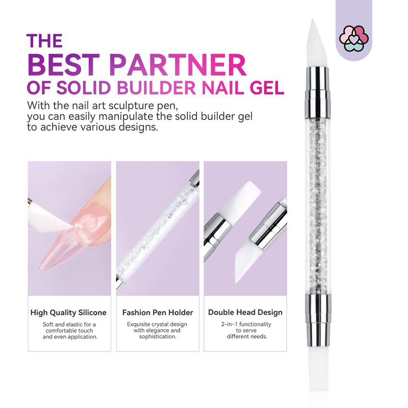 SAVILAND Solid Builder Nail Gel - 60g Large Capacity 3D Nail Gels Sculpting Gel for Art Non-Sticky Hand Carving Glue Extension with Sequins Chrome Powder DIY Salon Home