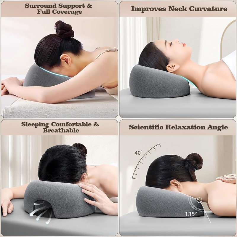 Face Down Pillow for Massage Table,Massage Headrest for Bed,Stomach Sleeping,BBL Pillow After Surgery,Post-Eye Surgery Recovery,Tanning Pillow with Removable Cover