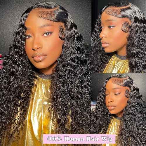 Deep Wave Lace Front Wigs Human Hair 13x6 Lace Front Wigs Human Hair Pre Plucked Deep Wave Wig for Women 20 Inch