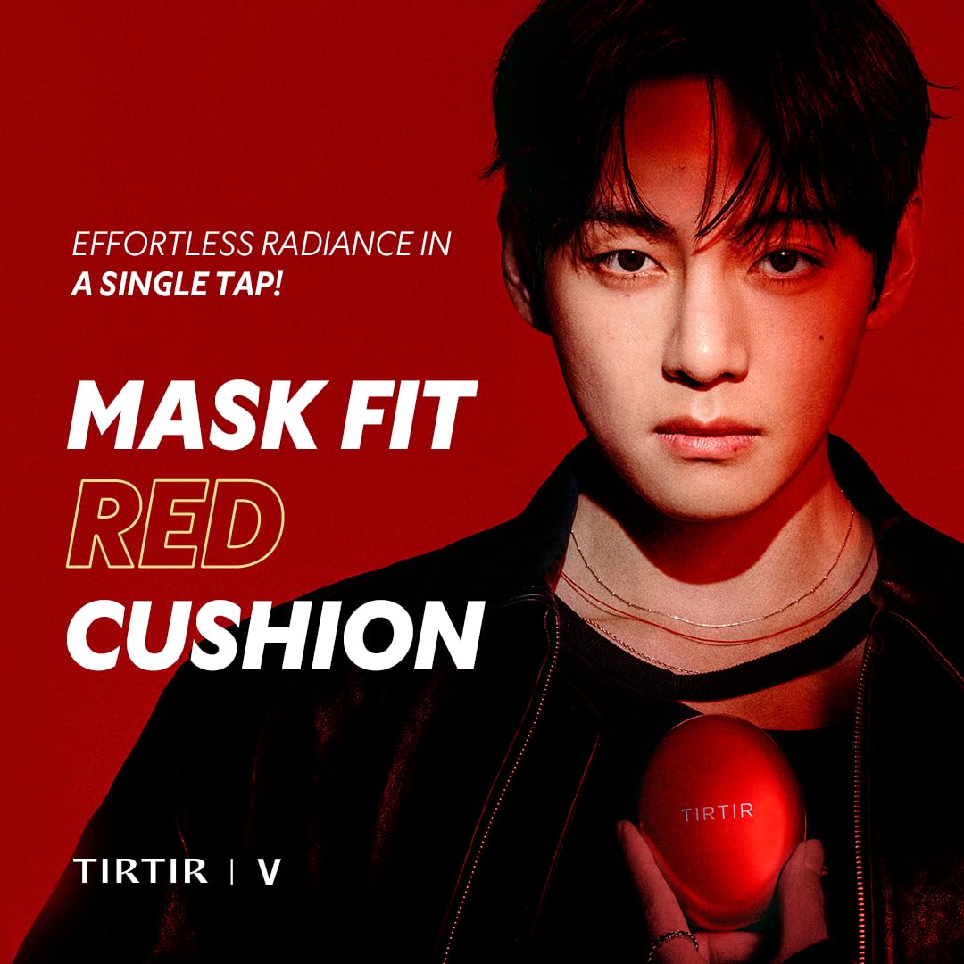 TIRTIR Cushion Foundation - Full Coverage BB Makeup for Weightless Skin | Satin Glow Finish, #23N Sand, 0.63 Fl Oz