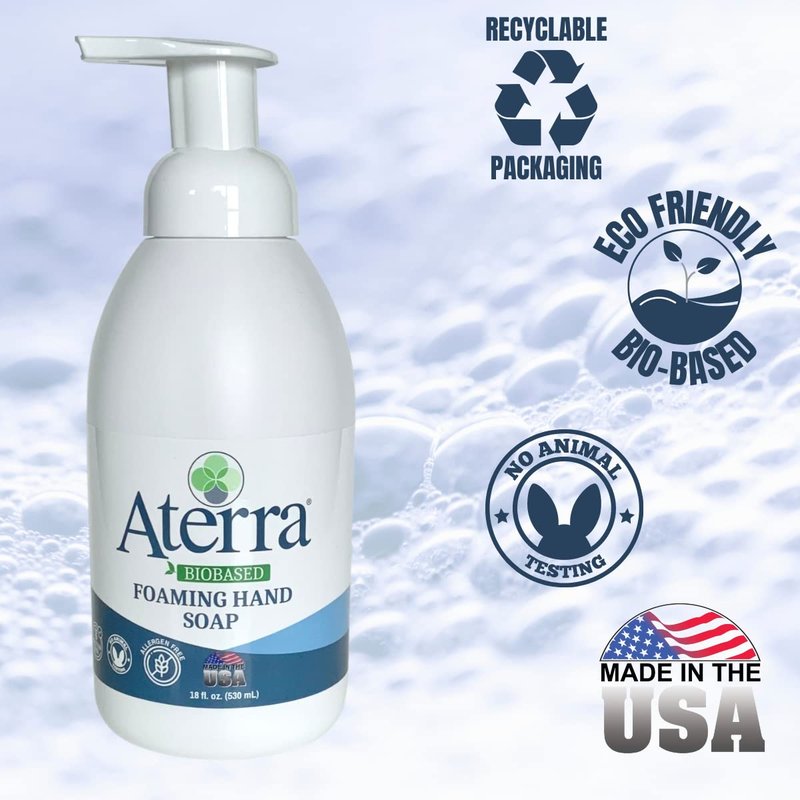 Aterra® Eco-Friendly Foaming Hand Soap - 18 oz Bottle | 2-Pack for Gentle Cleansing