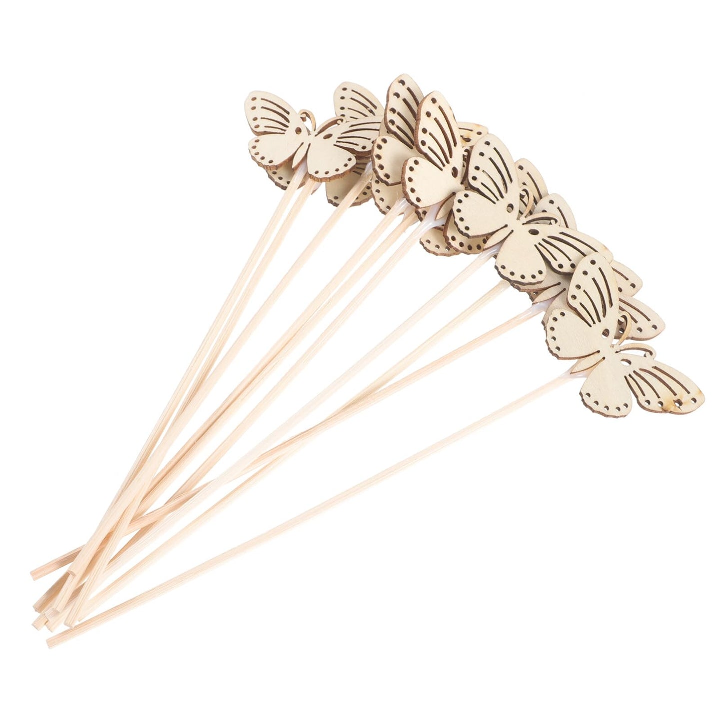 Uonlytech 10Pcs Butterfly Reed Diffuser Sticks Aromatherapy Decorative Rattan Wood Essential Oil Diffuser Refill for Home Office Spa Bathroom