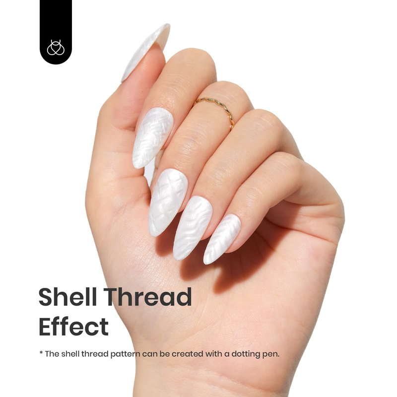 Beetles Pearl White Gel Nail Polish - 15ml Pearl Shimmer White Mermaid Pearlescent Shell Nail Gel Polish Soak Off Uv Led Curing Requires Manicure Salon DIY Home Gifts for Women