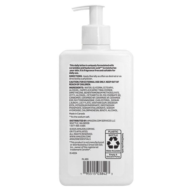 Daily Moisturizing Lotion - Fragrance-Free Face & Body Cream with Ceramides | 12 fl oz