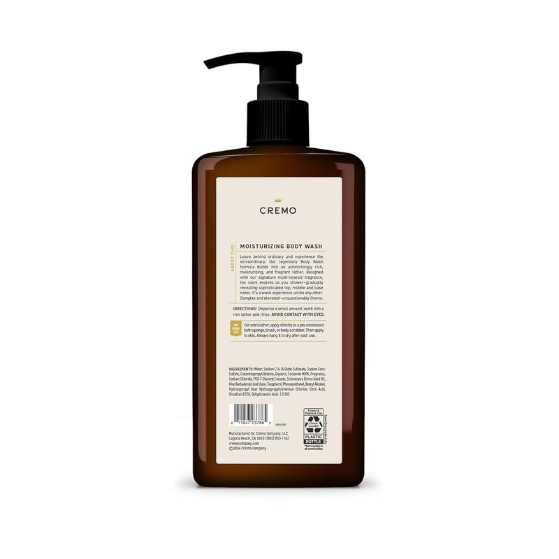 Cremo Italian Bergamot Body Wash for Men - Rich Lathering Formula, 32 Fl Oz