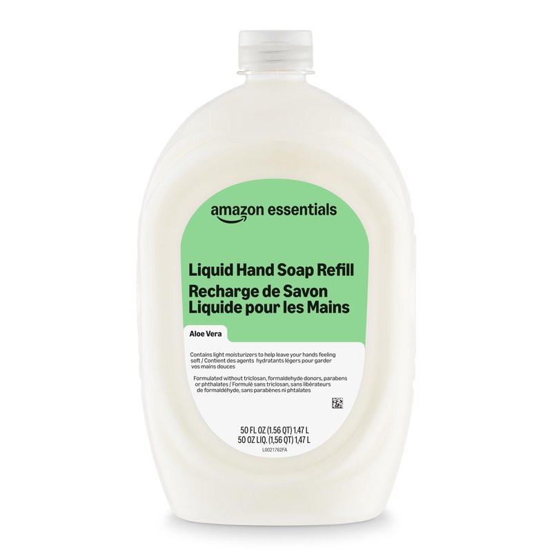 Amazon Essentials Liquid Hand Soap Refill, Aloe Vera, Moisturizing Formula, 50 Fl Oz, Pack of 1