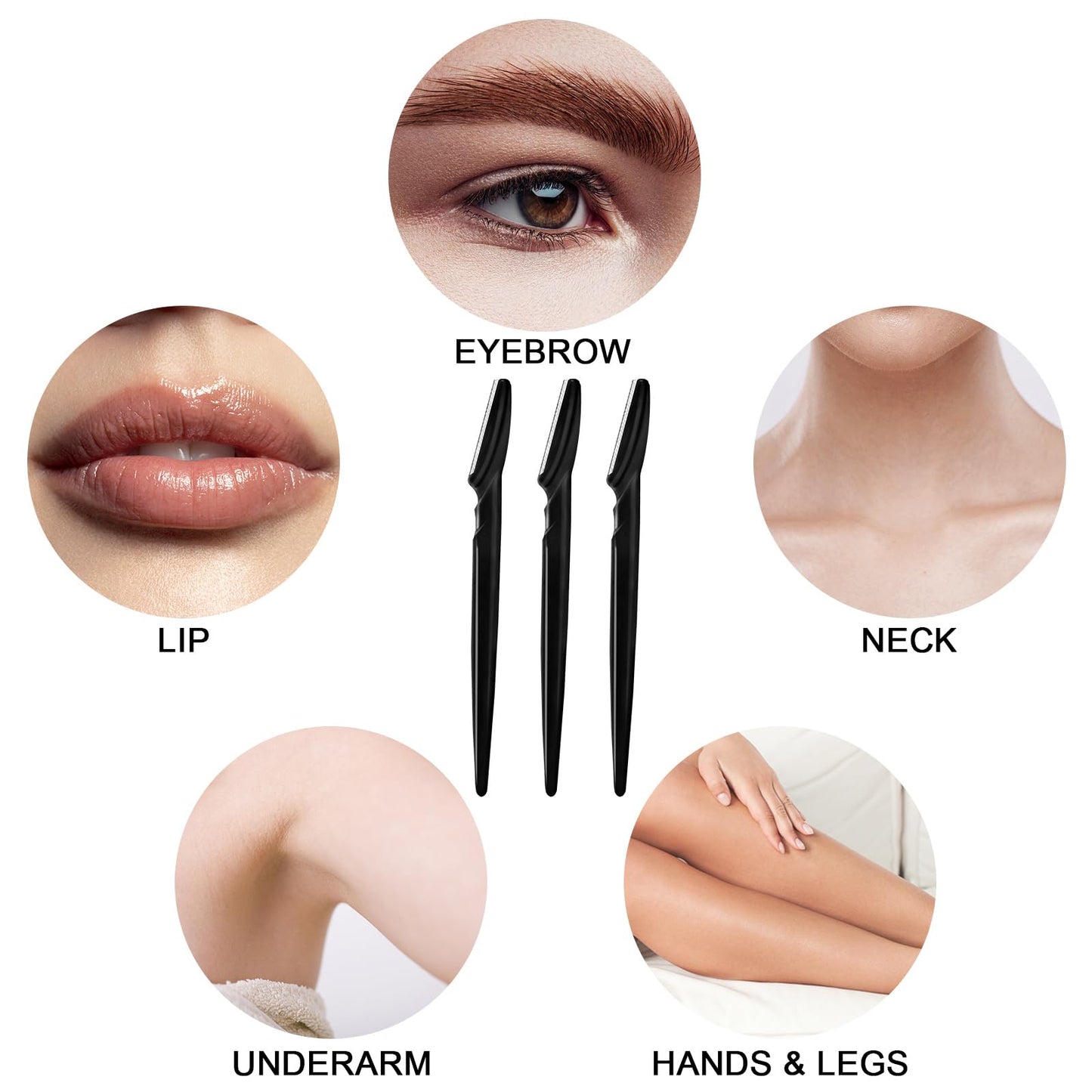 HFATMOS 12 Pcs Eyebrow Razors, Face Razors Multipurpose, Exfoliating Dermaplaning Tools, Eyebrow Trimmers Shaver with Protective Cover, Facial Hair Removal for Women Men Body Use