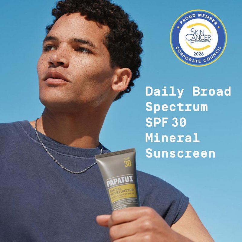 PAPATUI by Dwayne Johnson Hydrating Men's Face Moisturizer - SPF 30, Unscented, Lightweight Hydration | 2.5 fl oz