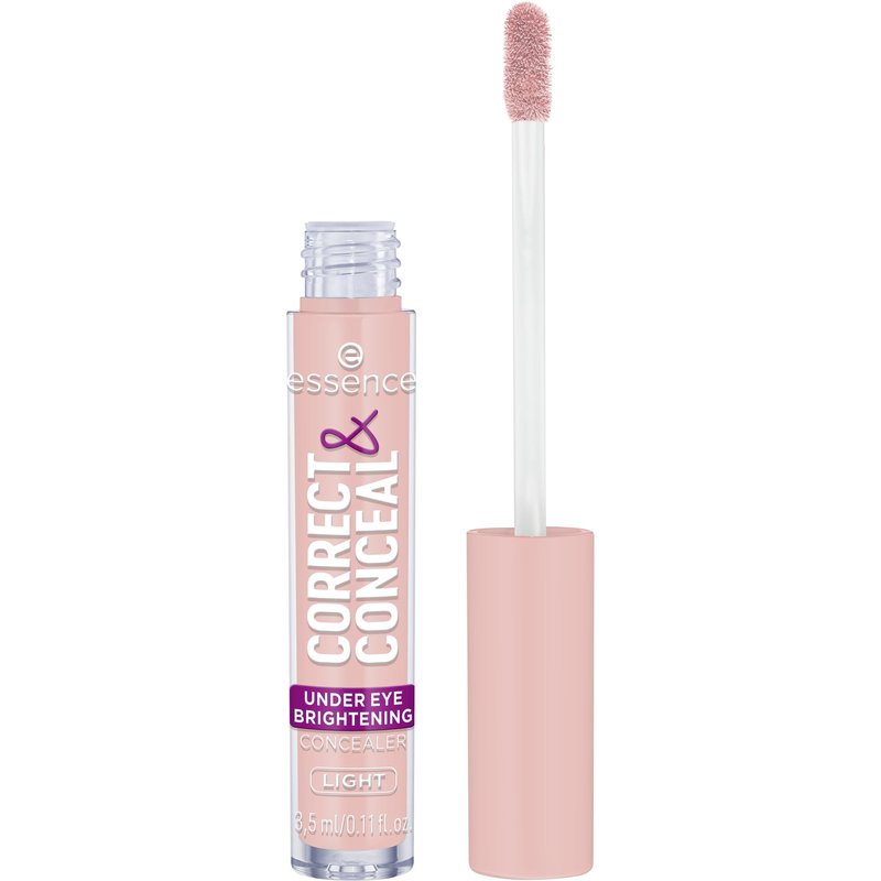 essence | Correct & Conceal Under Eye Brightening Concealer | Easy Application, Lightweight, Buildable, Infused with Aloe Vera | Vegan & Cruelty Free (10 | Light)