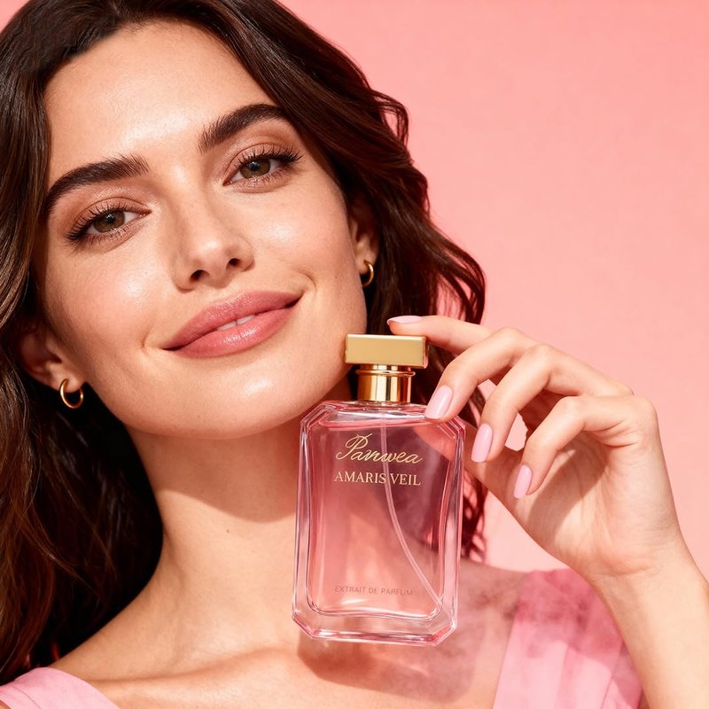 Amaris Veil Extrait de Parfum - Long-Lasting Strawberry Vanilla Gourmand Perfume | 100ml (3.4 fl oz)
