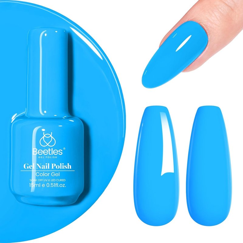 Bright Blue Gel Nail Polish - 15ML Soak Off UV Nail Art for Summer Manicure | DIY Home Use