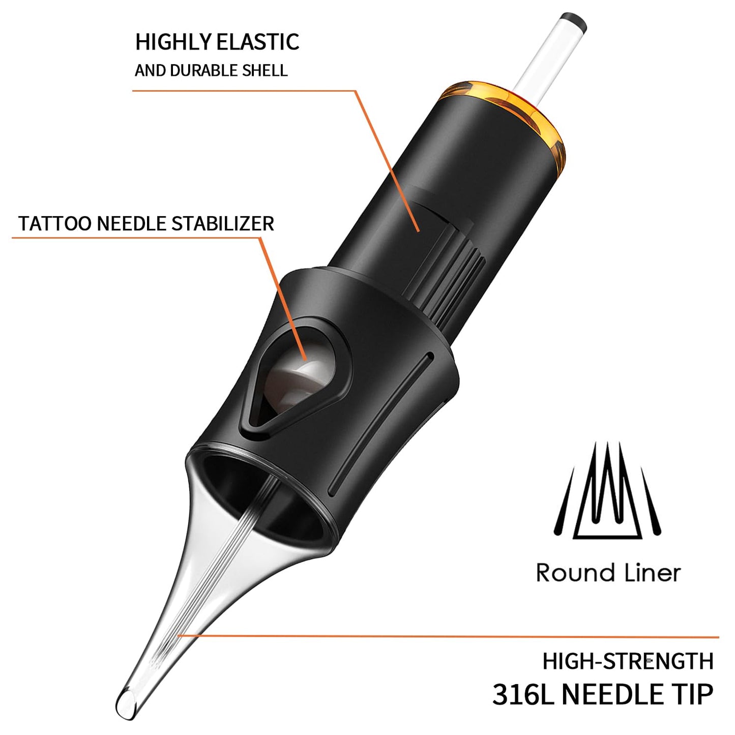 20 Pcs 1003RL Tattoo Cartridge Needles - #10 Bugpin Round Liner Tattoo Needles Pro Sterilization and Safety for Tattoo Pen
