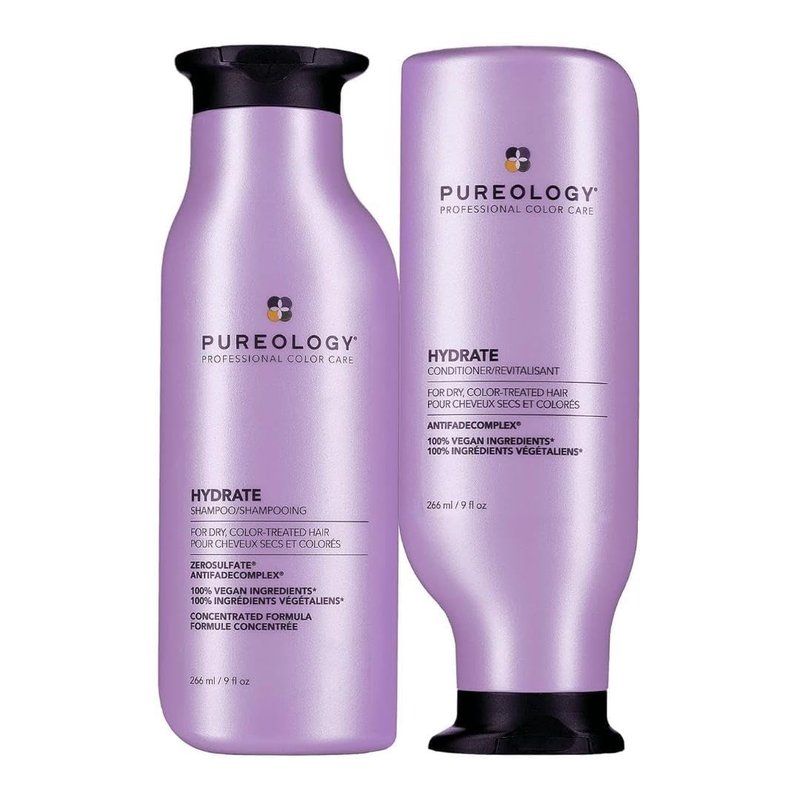 Pureology Hydrate Shampoo & Conditioner Set | Moisturizing for Medium to Thick Color-Treated Hair, Sulfate-Free
