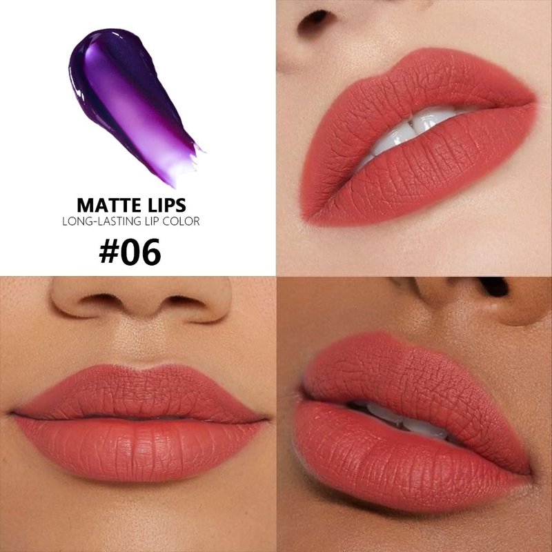 evpct Orange Red Peel Off Lip Stain Tints with Tweezer, Matte Liquid Lipstick Lip Stain Long Lasting Waterproof for Women, Non-stick Cup Lipstick Peel Off High Pigmented Smudge-proof Easy Apply, 06#