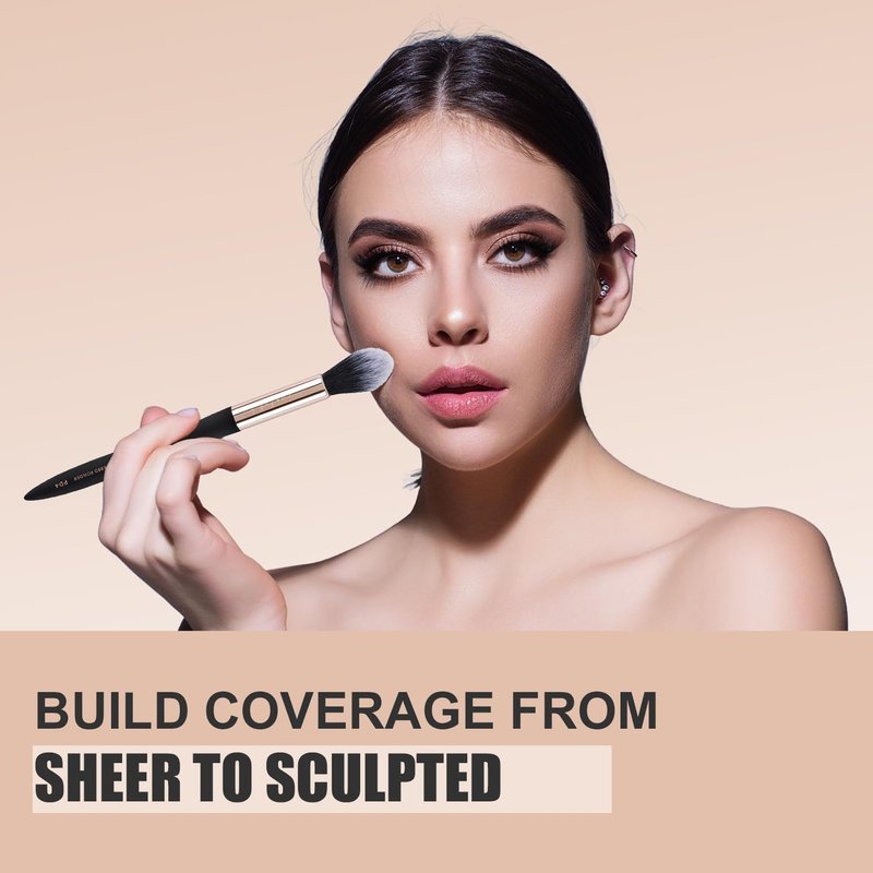 Profusion Cosmetics Small Tapered Powder Brush - Dense Application, Soft Touch Matte Finish | Lightweight Design