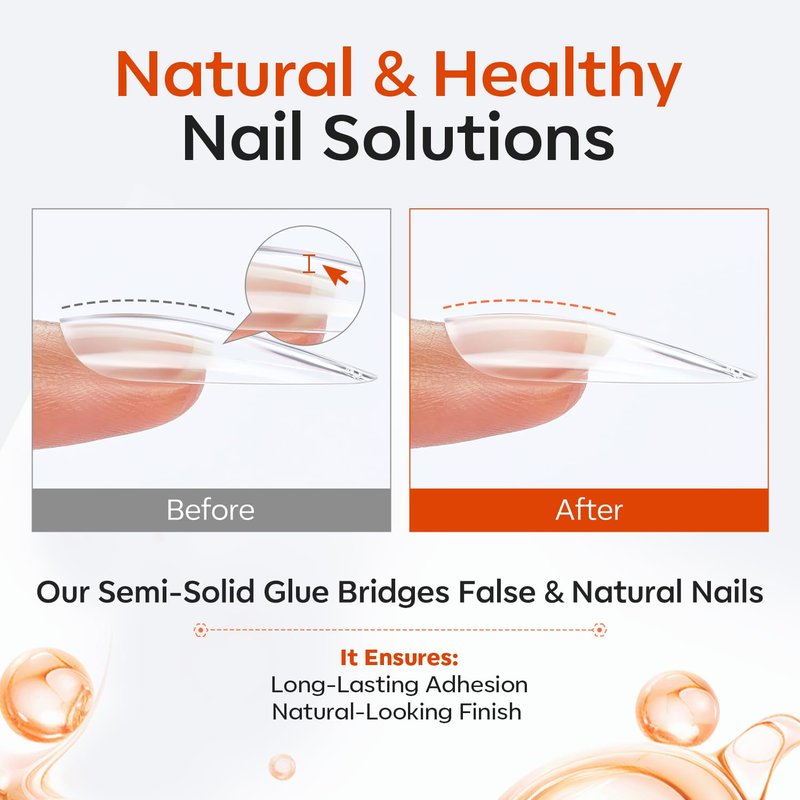 Modelones Semi Solid Nail Glue - Quick Drying Gel for Press On Nails | 15g Long Lasting Formula