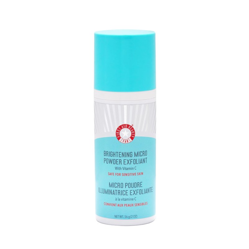 First Aid Beauty Micro Powder Exfoliant - Face Exfoliator with Vitamin C & Jojoba Beads - Ultra-Fine Face Scrub Revives Dull Skin, (2 oz)