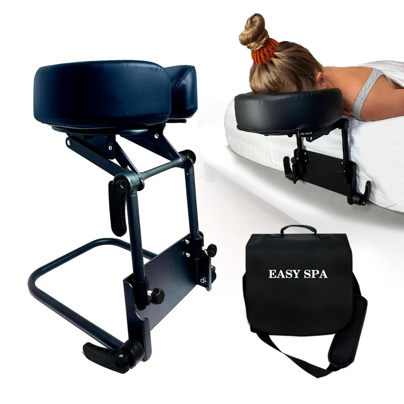 Massage Headrest for Bed, Face Down Pillow After Eye Surgery, Bed Massage Head Holder, Adjustable Vitrectomy Recovery Equipment, Post Retinal Surgery Face Down Sleep Support with Face Cradle (Black)