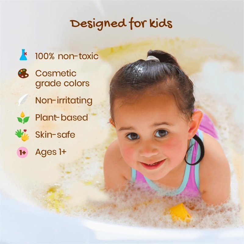 Honeysticks Kids Bubble Bath 3 Pk (Blue, Red, Yellow): Non-Toxic, Plant Based, Non Irritating - Changes Water Color and Creates Super Foaming Bath Bubbles - Safe for Toddlers 1-3, Kids 4-8, Bath Toys