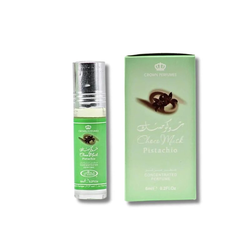 Al-Rehab Choco Musk Pistachio Perfume Oil Roll-On - 6ml | Indulge in Nutty Gourmand Fragrance with Chocolate & Vanilla | Long-Lasting Scent for All