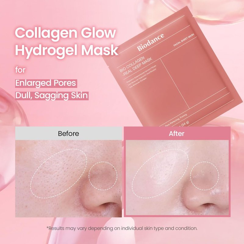 Collagen Pink Glow Trio - Deep Mask, Toner Pads & Peptide Serum for Hydrated, Firm Skin | Korean Skin Care Set