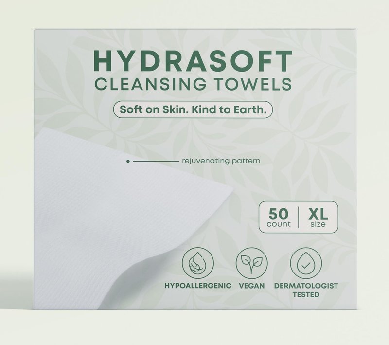 NeoSilk Clean Skin Clean Towels XL, Hypoallergenic 100% USDA Biobased Face Towel, Disposable Face Towelette, Makeup Remover Wipes, Ultra-Soft, Dermatologist-Approved 50 Ct 1-Pack Mothers Day Gifts