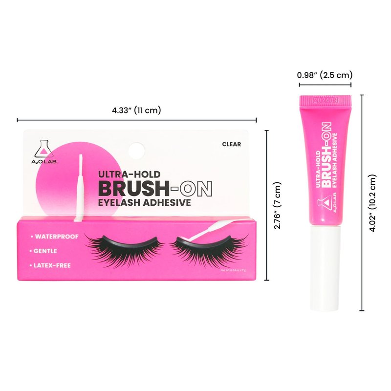 A2O Lab Ultra-Hold Brush-On Eyelash Adhesive, Clear, Waterproof, Latex-Free (1)