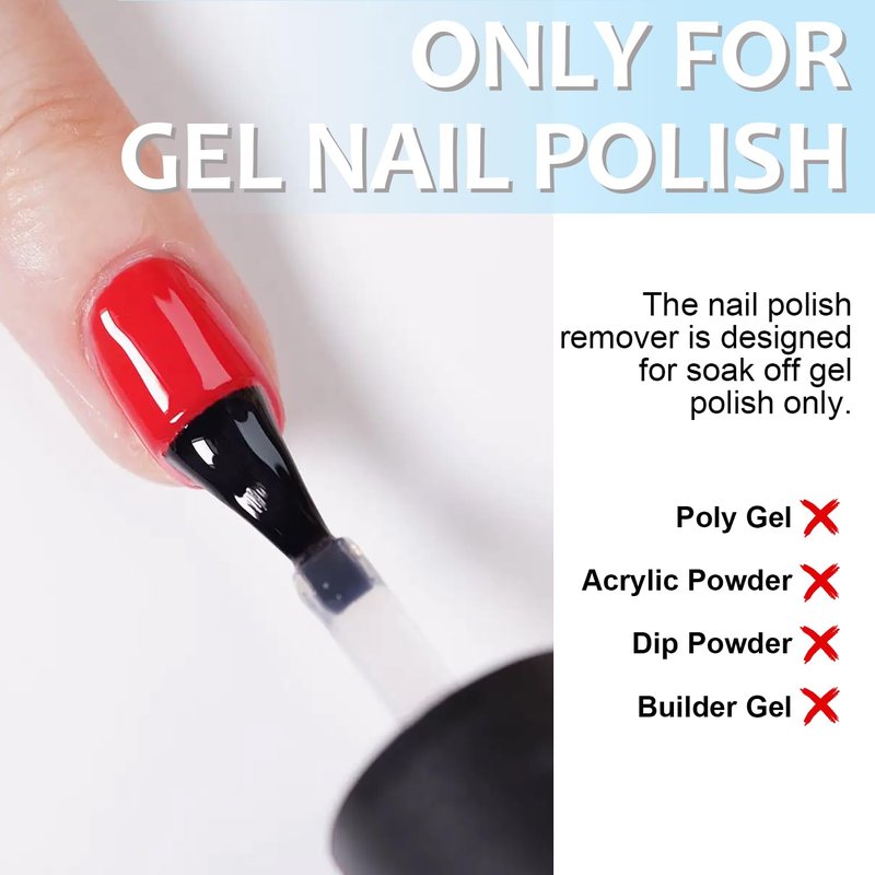 Quick Remover for Gel Nail Polish, Magic Gel Remover Easily Remove Polish in 3min, No Soaking or Wrapping, Professional Nail Remover 15ml (2PCS Remover)