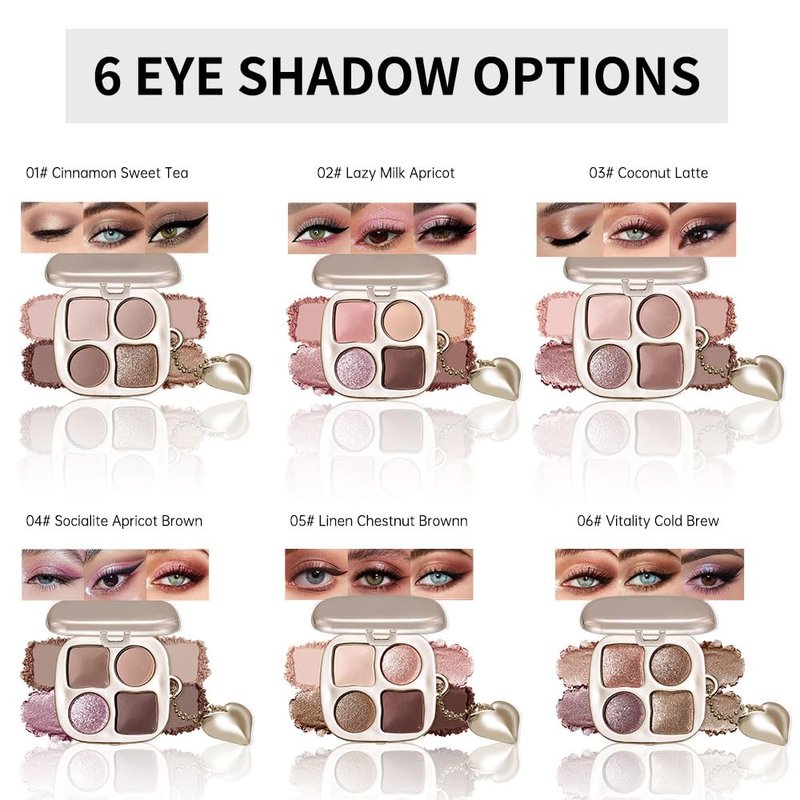 KXmzeG Cool-Toned Matte Neutral Nude Eyeshadow Palettes Eye Makeup With Mirror – High Pigment Long-Lasting Eye Shadow Palette For Older Women, Soft Nude Makeup Mini Eyeshadow Palette, 01#
