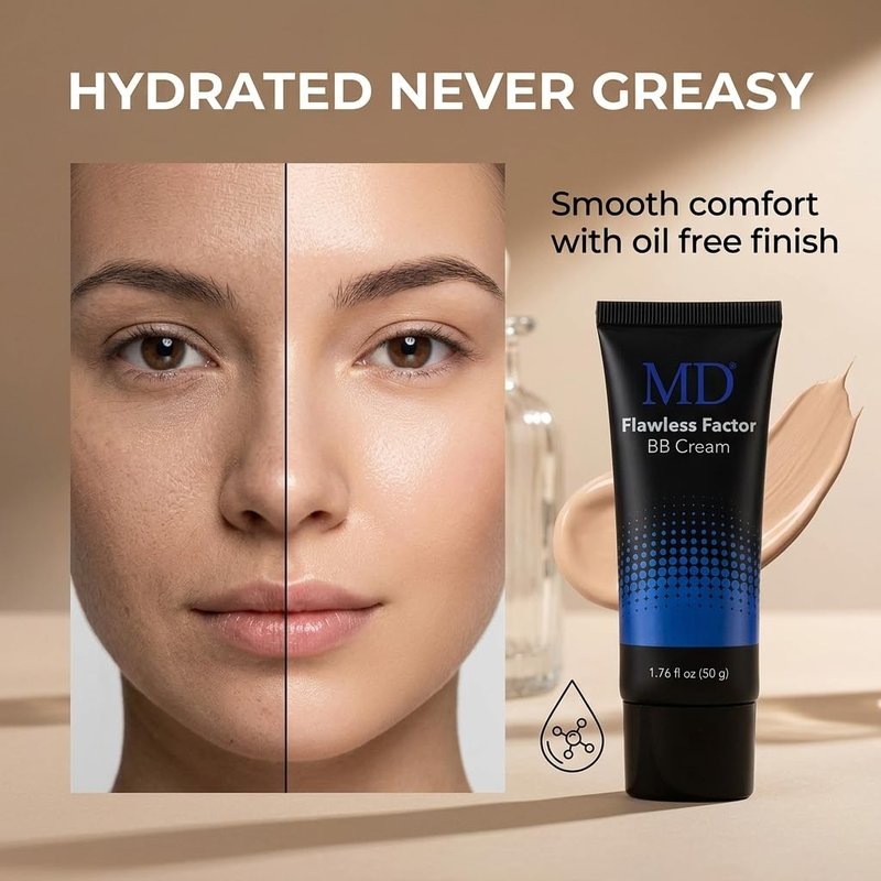 MD Flawless Factor BB Cream - Brightening Tinted Moisturizer with SPF 35 | Waterproof Beauty Balm, 1.76 fl oz