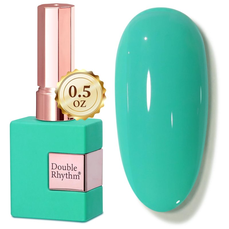 Double Rhythm 15ML Gel Nail Polish Pure Sheer Same Color Same Bottle Soak Off Gel Polish Art Manicure Salon DIY at Home for Women (Deep Mint-A1788)