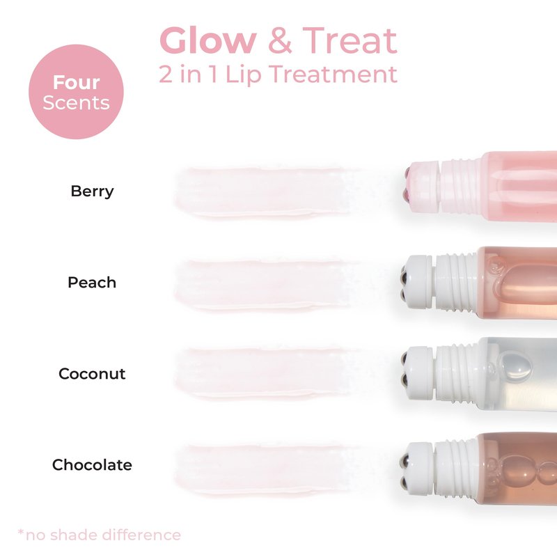 MCoBeauty Glow and Treat 2-in-1 Lip Treatment Berry - Tinted Lip Oil with Squalane Roller Ball Applicator - Glossy Moisturizing Lip Balm Gloss for Dry Lips - Vegan Cruelty Free Lip Care - 10ml