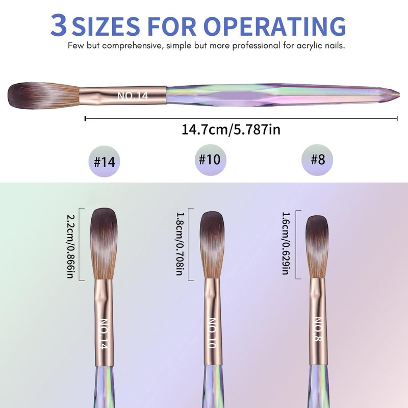 DAIXIANGER 3/6/7PCS Acrylic Nail Brush Set