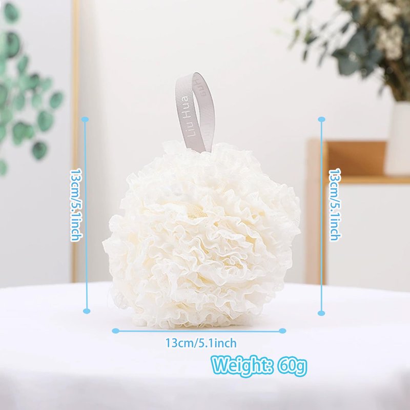 Bath Sponges Loofahs 65 Grams Large Size，2 Pack Shower Sponge Exfoliating Cleaning Bath Body Scrubber Balls for Scrubber Soft Mesh Shower Puffs Exfoliating for Women & Men Bath Accessories