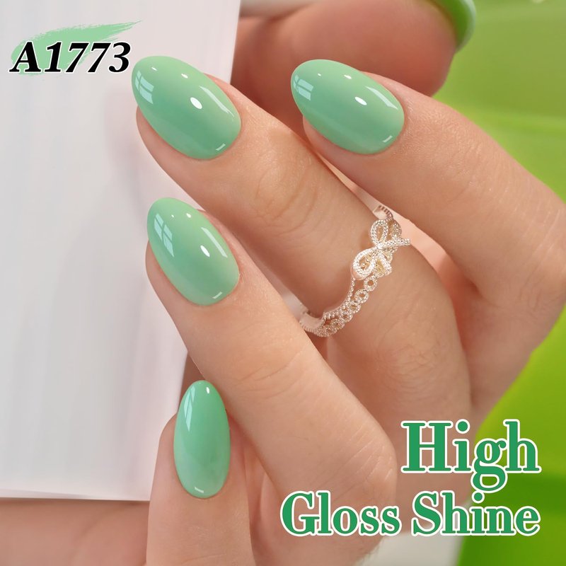 Double Rhythm 15ML Gel Nail Polish Pure Sheer Same Color Same Bottle Soak Off Gel Polish Art Manicure Salon DIY at Home for Women (Light Sage Green-A1773)