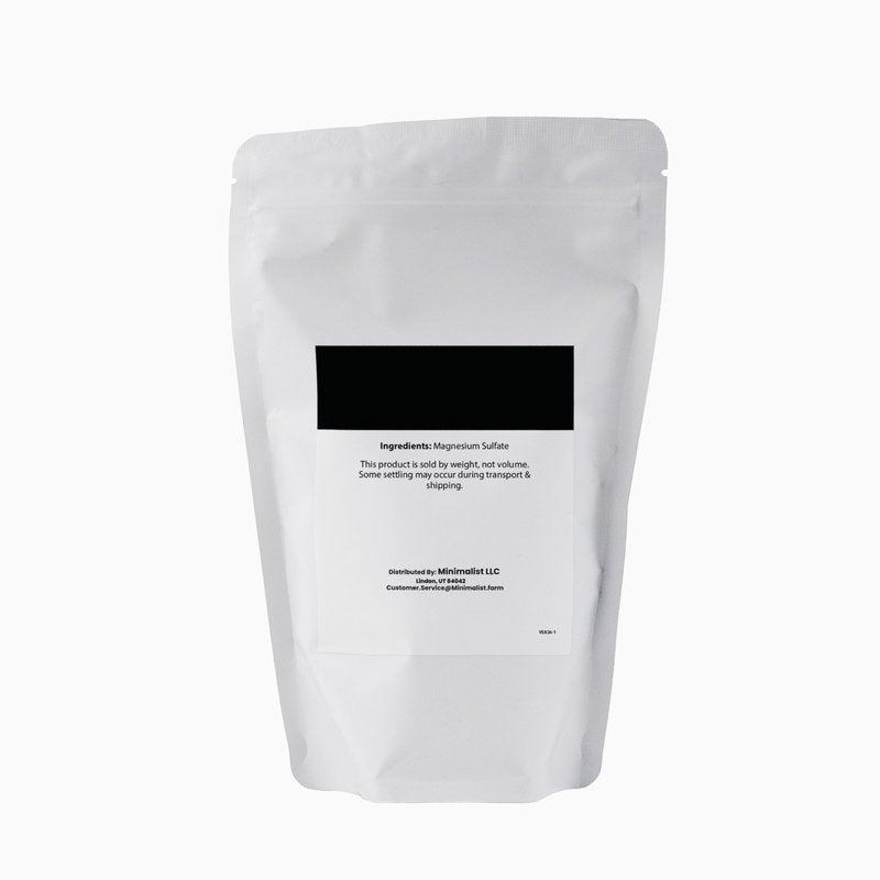 Minimalist Epsom Salt, Magnesium Sulfate, Ideal for Baths, Packaged for Convenience in a Refillable Bag (1.5 Pound)