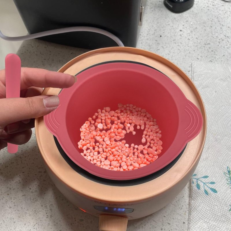 KVZVK Silicone Wax Bowl - Non-Stick Hair Removal Pot Liner with Spatula | Pink Color