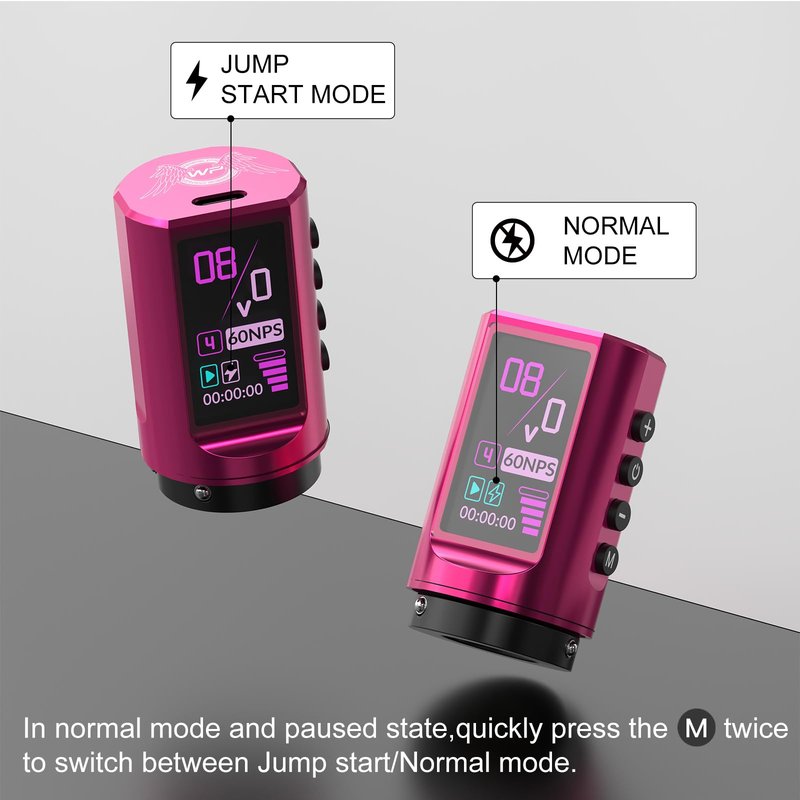WORMHOLE PRO 7 Adjustable Strokes Wireless Tattoo Gun Wireless Tattoo Machine with 1,800 mAh Capacity Wireless Power Supply, Coreless Motor, Digital LED Display Tattoo Pen VIRGO HKP15-A