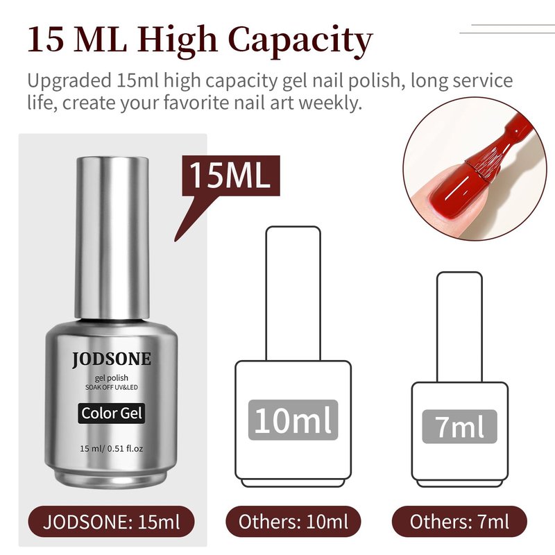 JODSONE Red Gel Nail Polish 1Pc 15ml Soak Off U V LED Gel Polish Nail Art Design Manicure Salon DIY At Home