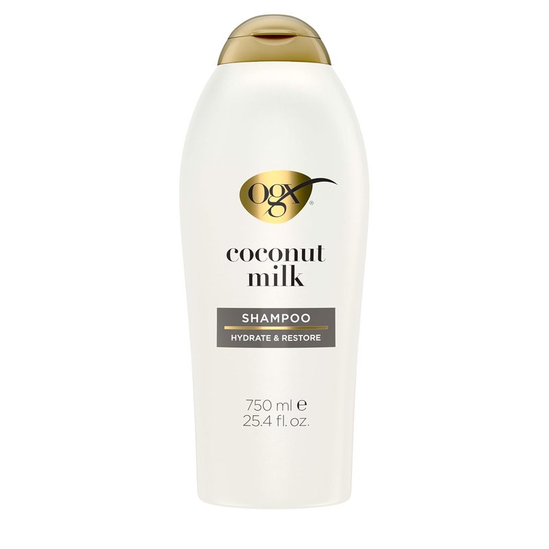 OGX Nourishing Coconut Milk Shampoo - Hydrating & Restoring Formula for Soft, Moisturized Hair | 25.4 fl. oz