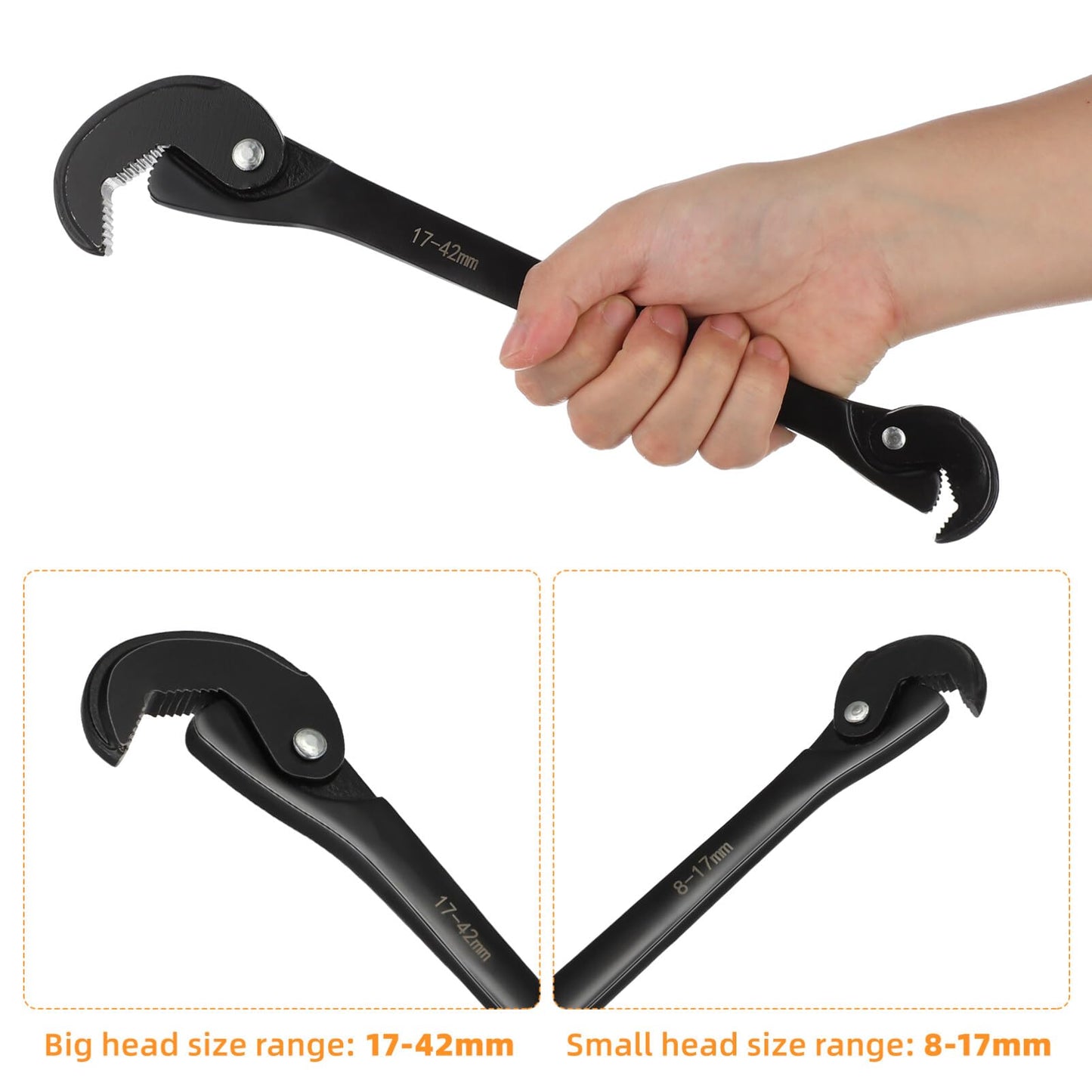 Scicalife Adjustable Wrench, Black, Alloy Steel, 20-Inch