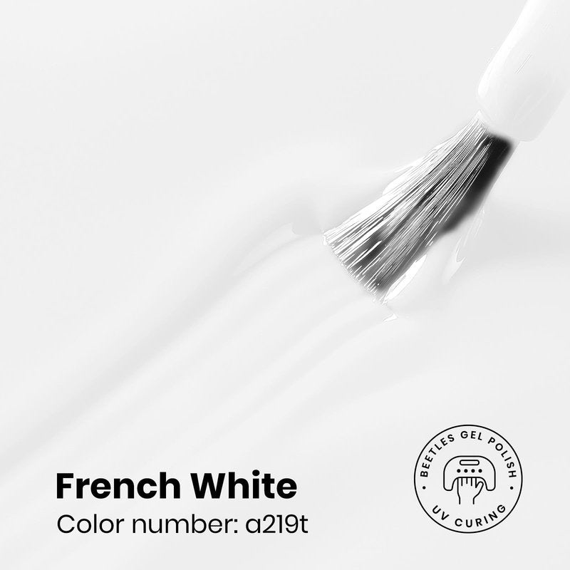 Beetles White Gel Nail Polish - French White 1PC 15ml Gel Polish Soak Off UV LED Needed Nail Art Summer Manicure Salon DIY Design at Home 4th of July Nails Gifts for Woman