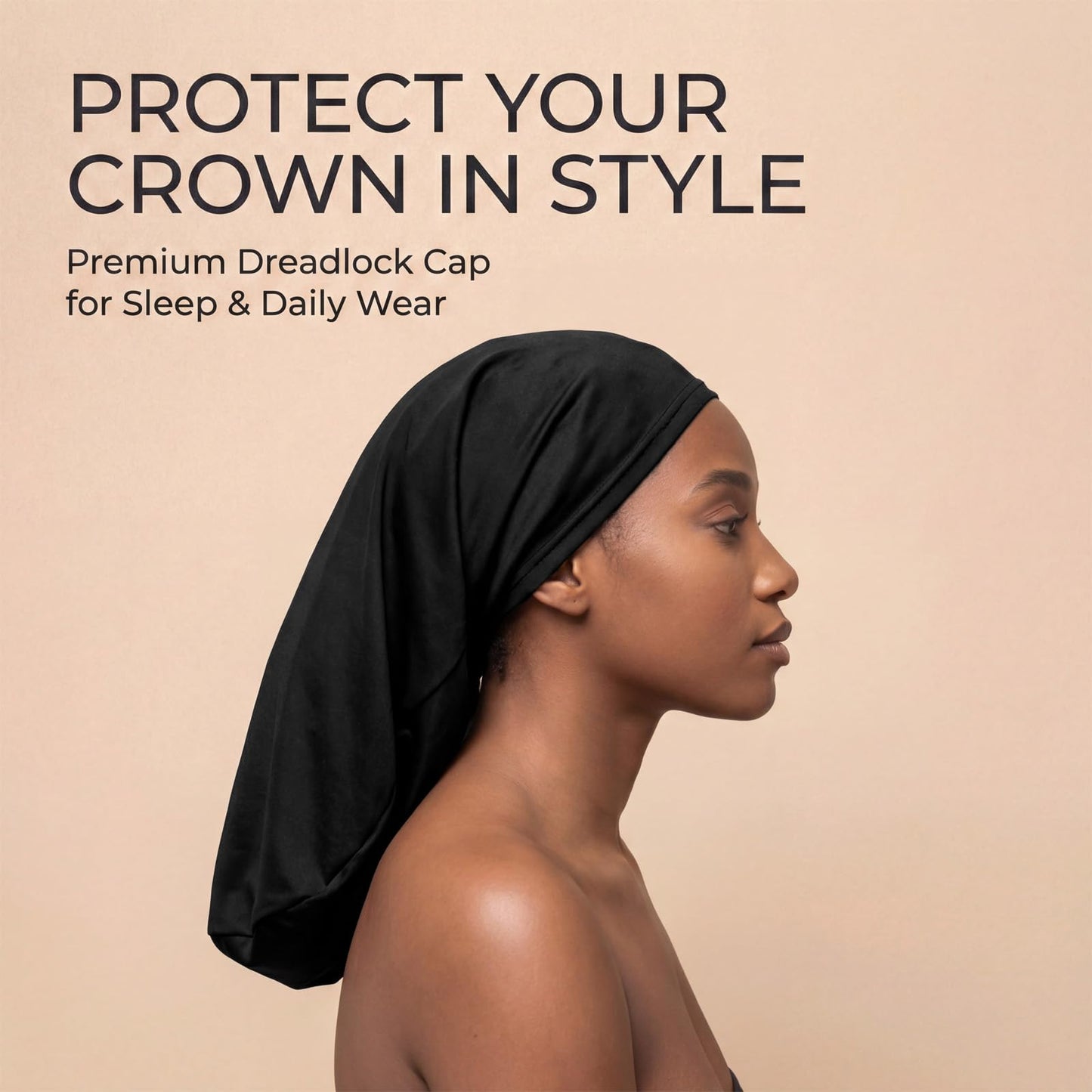Hadnves 2 Pcs Jumbo Dreadlock Cap Wide Elastic Long Hair Dreads Head Wrap Loc Wraps Sleeping Cover Bonnet Hair Accessories for Unisex Men Women Stocking Sleep
