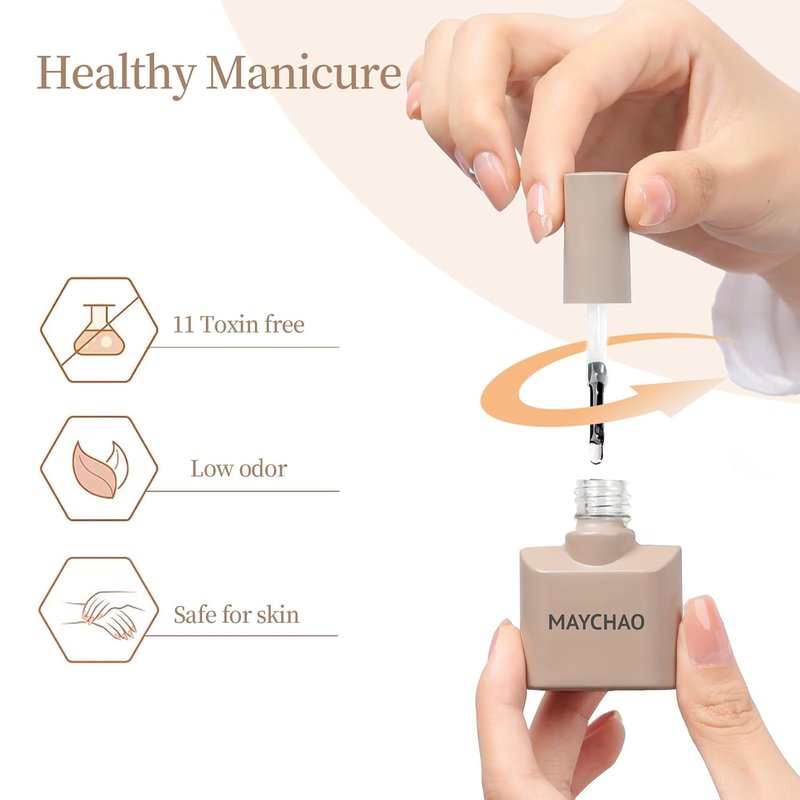 Gel Top and Base Coat Set - 15ml Clear No Wipe Shine | Long Lasting UV LED Nail Polish for Manicure