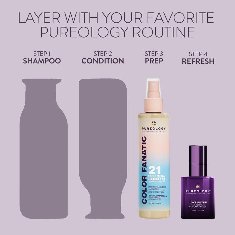 Pureology Love Luster Hydrating Hair Perfume - Hair & Body Mist with Vanilla & Peony Fragrance, Color Safe, No Drying Alcohols, Instant Hair Shine & Softness, 1.0 Fl Oz